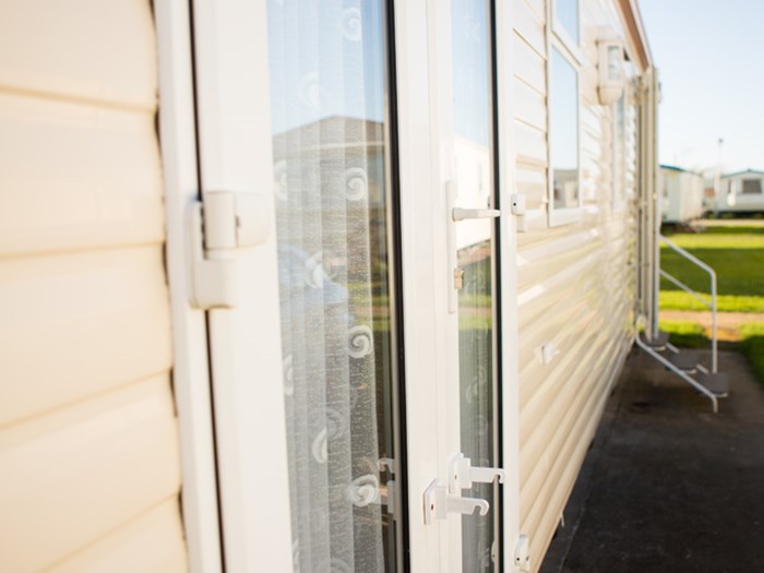 French doors side view caravanlet.co.uk